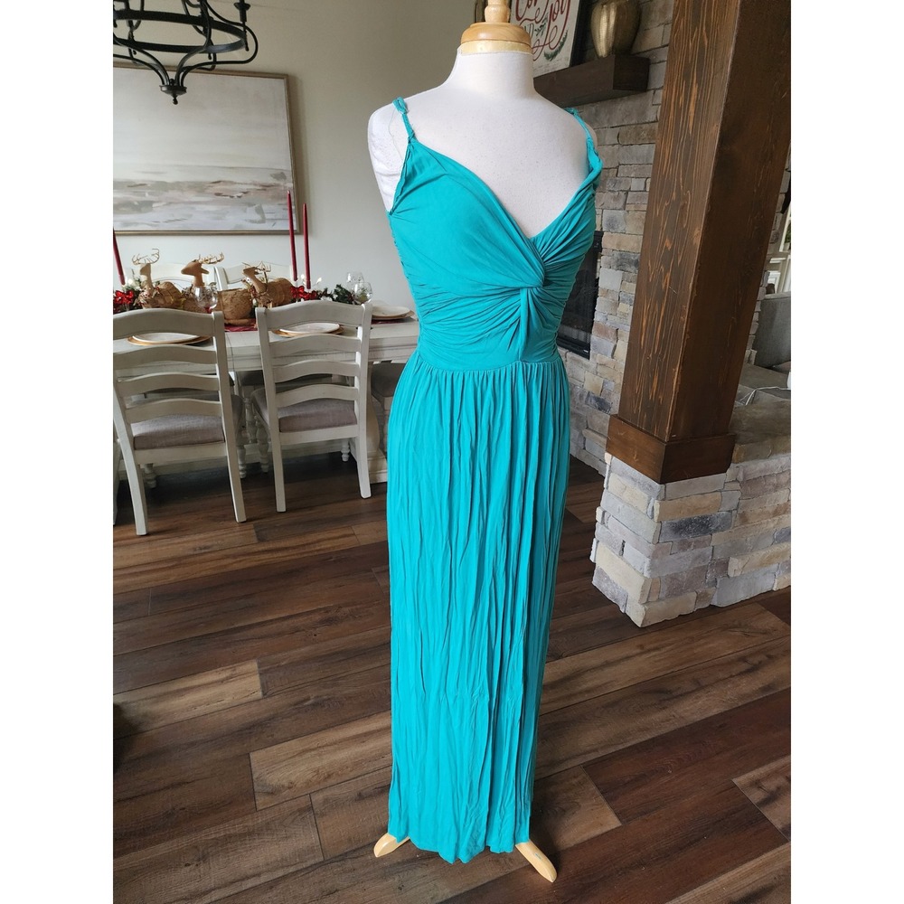 Boutique‎ Ruched Twist Front Maxi Dress Sundress Cocktail Womens Small